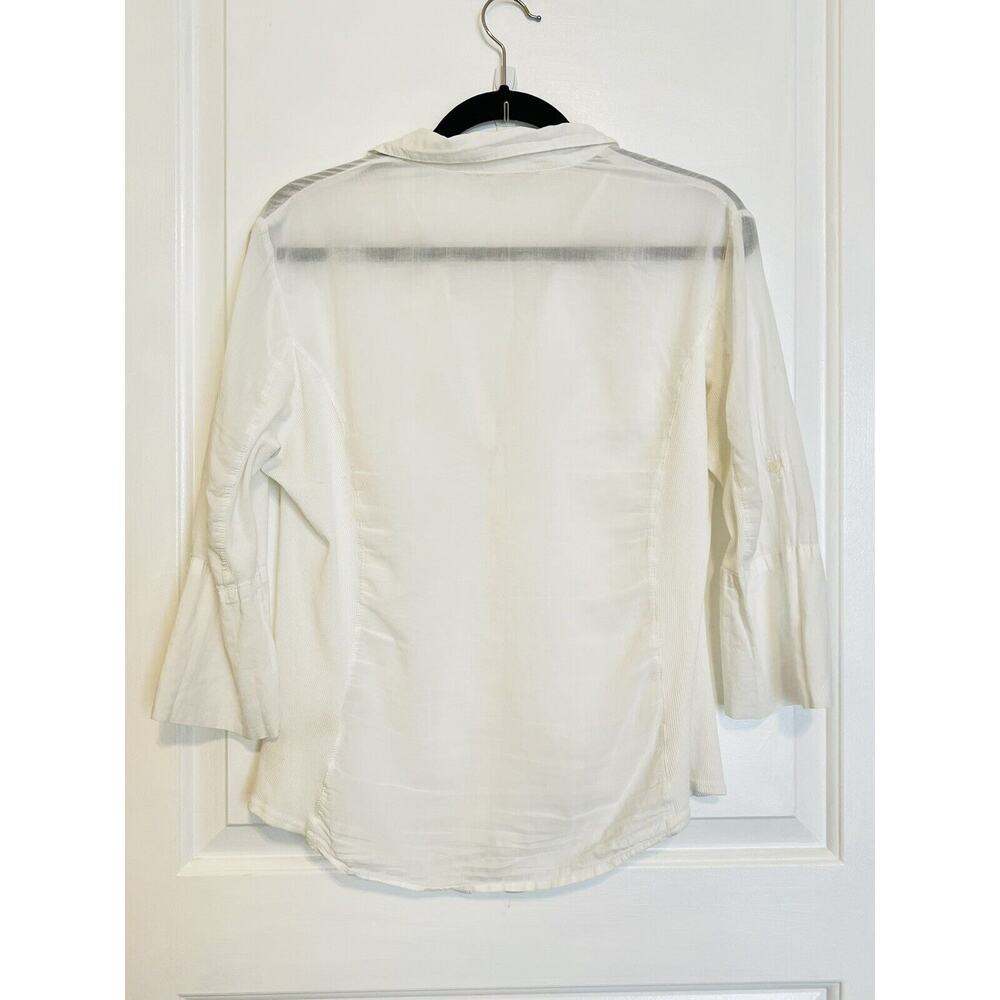 Max Studio Mixed Media Button Down Designer White… - image 4